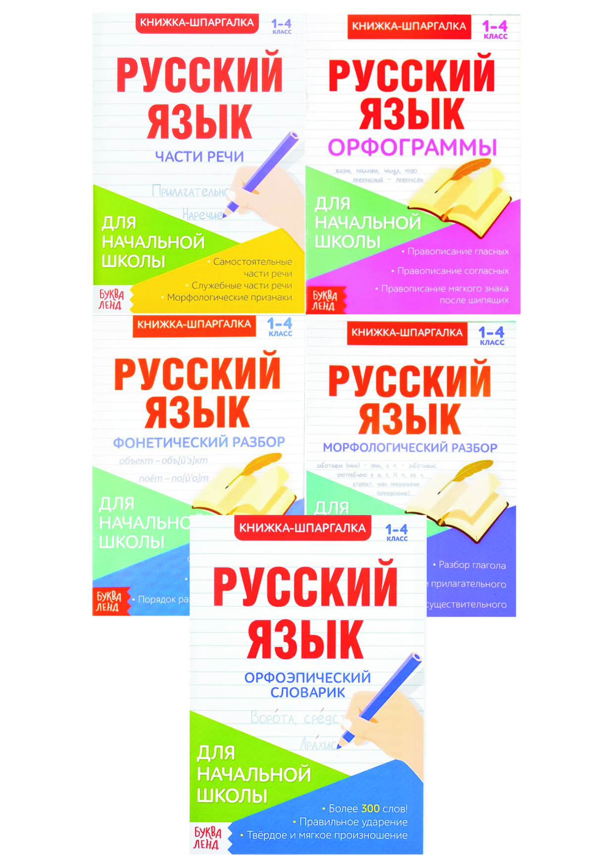 1.1.2. Русский язык. Набор книжек-шпаргалок для 1-4 кл. (5 шт.) — Школа  Шаталова