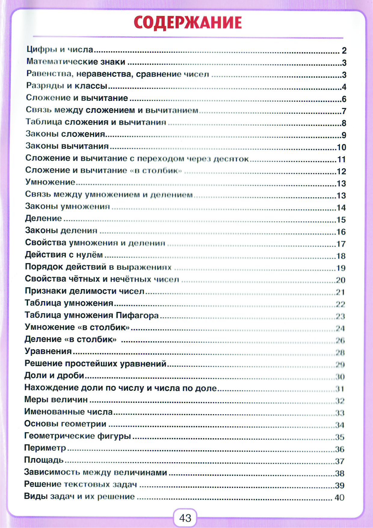 Все правила математики в схемах и таблицах